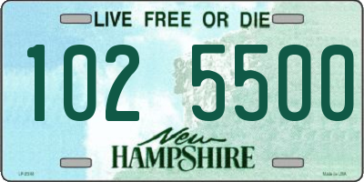 NH license plate 1025500