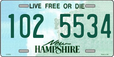 NH license plate 1025534