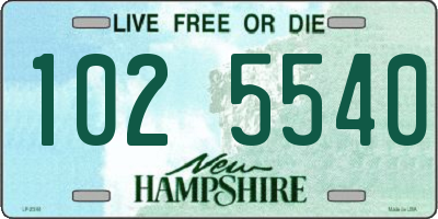 NH license plate 1025540