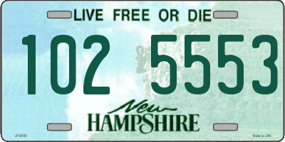 NH license plate 1025553