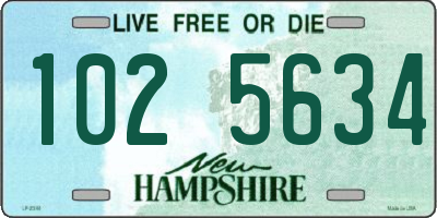 NH license plate 1025634