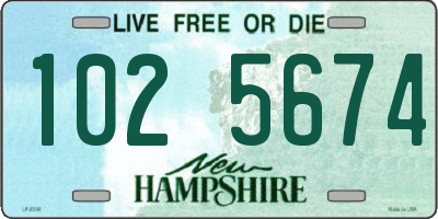 NH license plate 1025674