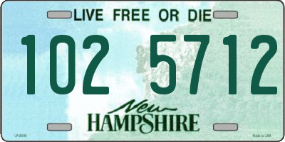 NH license plate 1025712