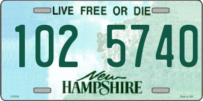 NH license plate 1025740