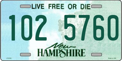 NH license plate 1025760
