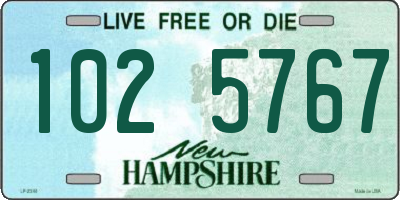 NH license plate 1025767