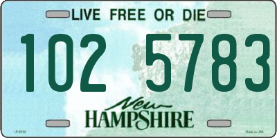 NH license plate 1025783