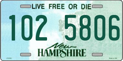 NH license plate 1025806