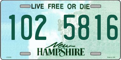 NH license plate 1025816