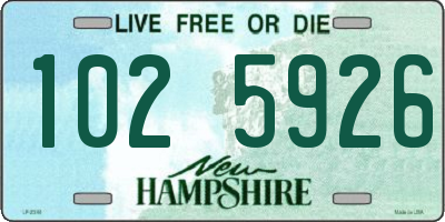 NH license plate 1025926