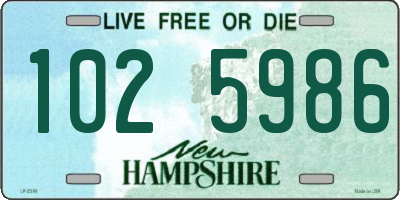 NH license plate 1025986