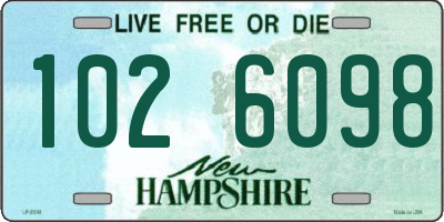 NH license plate 1026098