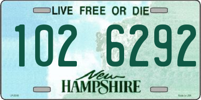 NH license plate 1026292