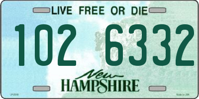 NH license plate 1026332