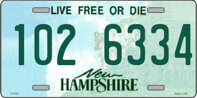 NH license plate 1026334
