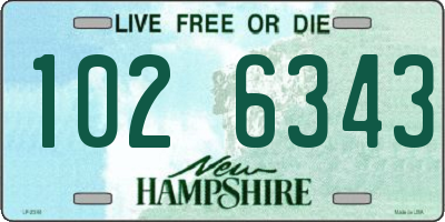 NH license plate 1026343