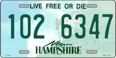 NH license plate 1026347