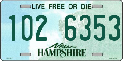 NH license plate 1026353