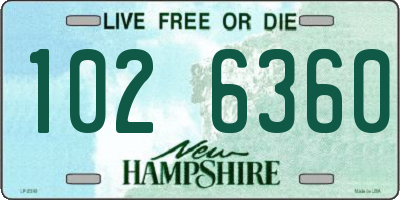 NH license plate 1026360