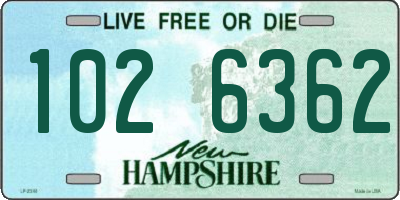 NH license plate 1026362