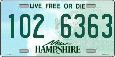 NH license plate 1026363