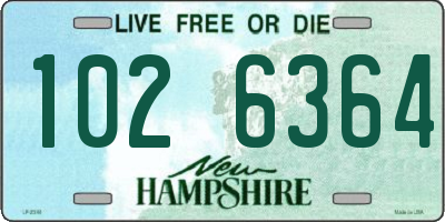 NH license plate 1026364