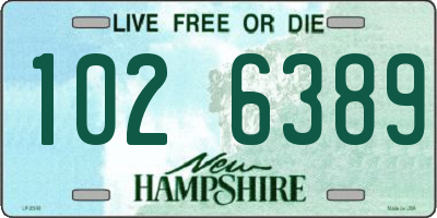 NH license plate 1026389