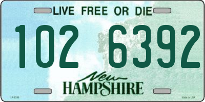 NH license plate 1026392