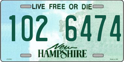NH license plate 1026474