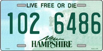 NH license plate 1026486