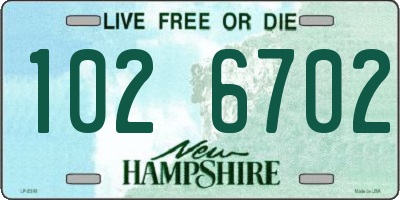 NH license plate 1026702
