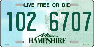 NH license plate 1026707