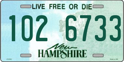 NH license plate 1026733