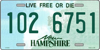 NH license plate 1026751