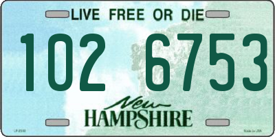 NH license plate 1026753