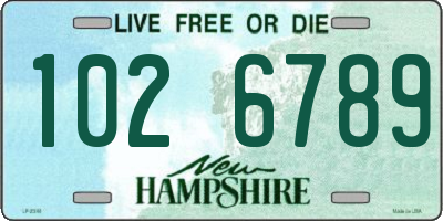 NH license plate 1026789