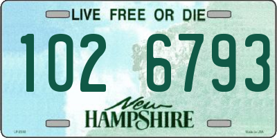 NH license plate 1026793
