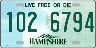 NH license plate 1026794