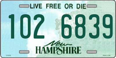 NH license plate 1026839