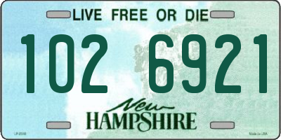 NH license plate 1026921