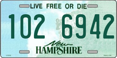 NH license plate 1026942