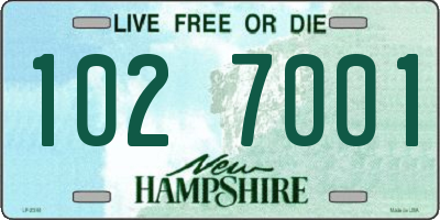 NH license plate 1027001