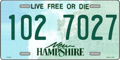 NH license plate 1027027