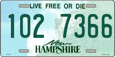NH license plate 1027366