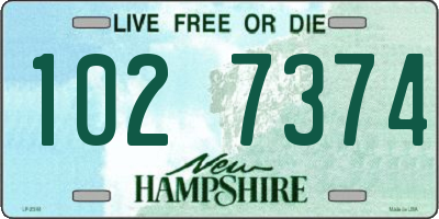 NH license plate 1027374