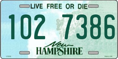 NH license plate 1027386