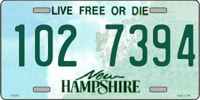 NH license plate 1027394