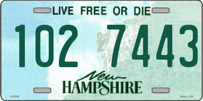 NH license plate 1027443