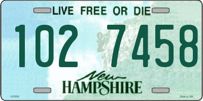 NH license plate 1027458
