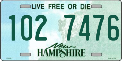 NH license plate 1027476